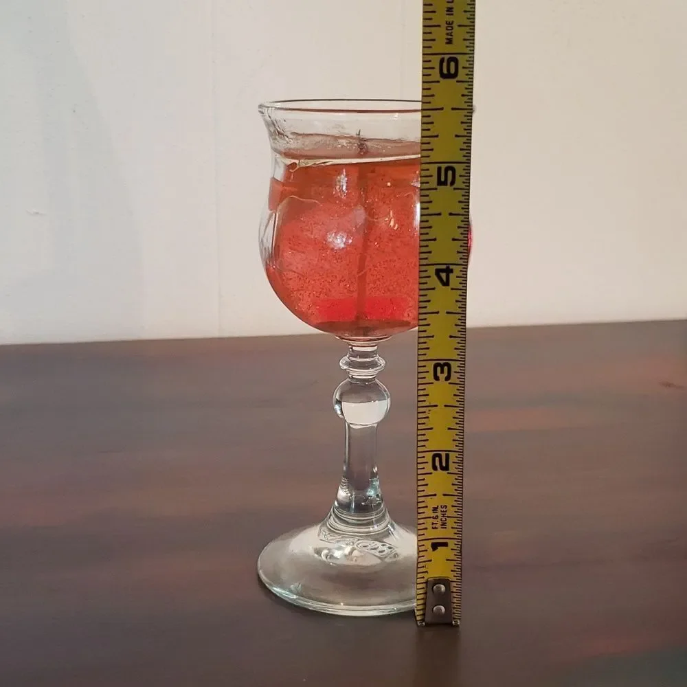 Vintage Avon SPARKLING SWIRL Red Transparent Candle & Goblet Holder